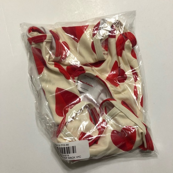 Hanna Andersson 1-Piece Swimsuit Size 2 Red Heart - Picture 2 of 2